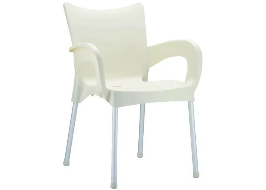 ROMEO RESIN DINING ARM CHAIR BEIGE