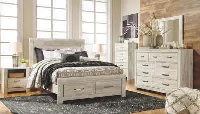 BELLABY QUEEN PLATFORM BED WITH 2 STORAGE DRAWERS WHITEWASH SIGNATURE DESIGN