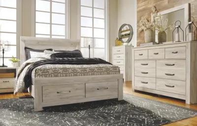 BELLABY QUEEN PLATFORM BED WITH 2 STORAGE DRAWERS WHITEWASH SIGNATURE DESIGN