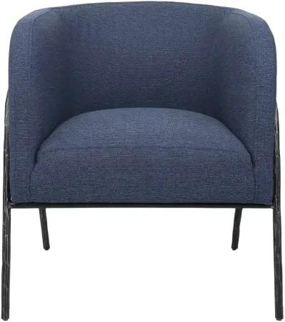 Uttermost Jacobsen Aged Black/Denim Barrel Chair