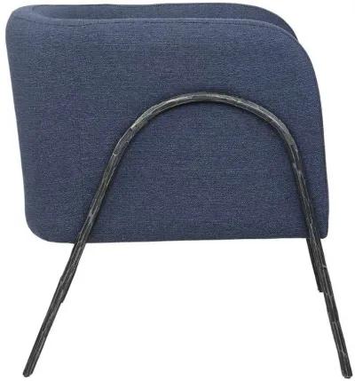 Uttermost Jacobsen Aged Black/Denim Barrel Chair