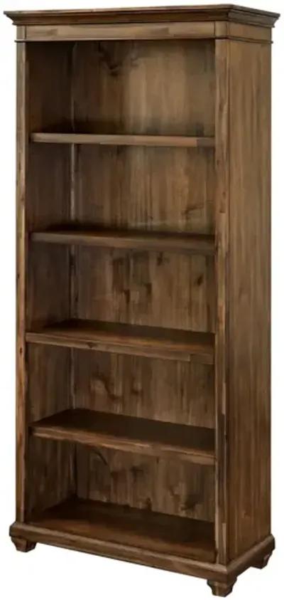 Martin Furniture Porter Natural Wood with Herringbone Pattern Open Bookcase