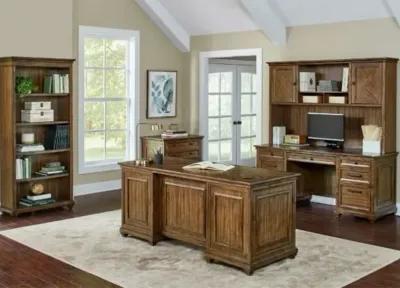 Martin Furniture Porter Natural Wood with Herringbone Pattern Open Bookcase