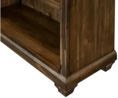 Martin Furniture Porter Natural Wood with Herringbone Pattern Open Bookcase