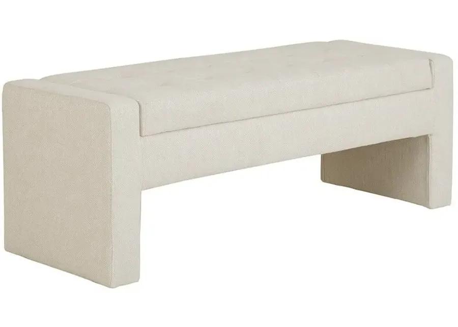 MADISON PARK CREAM GILLIAN STORAGE BENCH