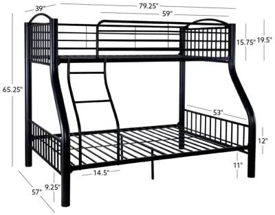 HEAVY METAL TWIN OVER FULL BUNK - BLACK