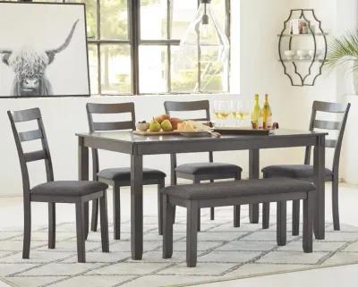 Ashley Bridson Dining Table & Chairs with Bench Gray