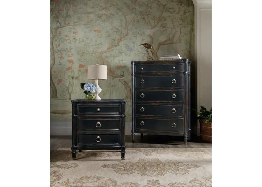 CHARLESTON BLACK FIVE DRAWER CHEST