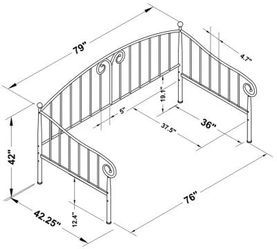 Grover Metal Twin Daybed Black