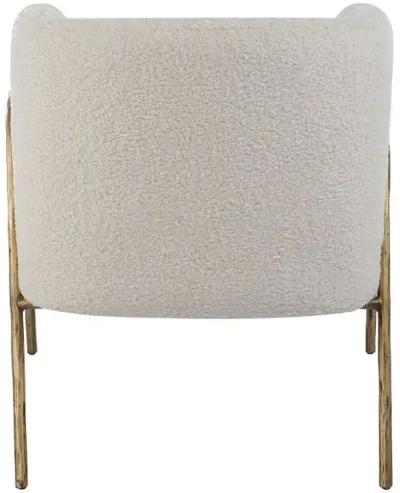 Uttermost Jacobsen Aged Gold/Off-White Shearling Barrel Chair