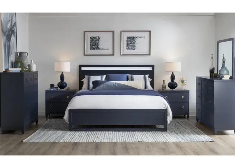 COMPLETE PANEL BED KING BLUE FINISH - SUMMERLAND INKWELL