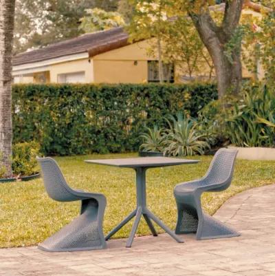 Compamia Bloom Patio Dining Set with 2 Chairs Dark Gray