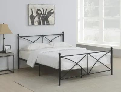 Coaster Hart Metal Queen Open Frame Bed Matte Black