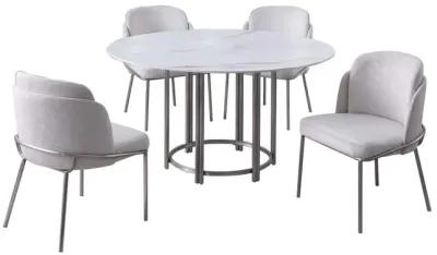 Chintaly Kamila Contemporary Dining Set with Sintered Stone Top Table & 4 Chairs