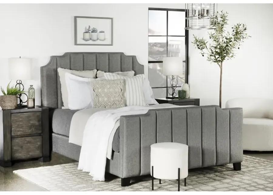 FIONA QUEEN UPHOLSTERED BED LIGHT GREY