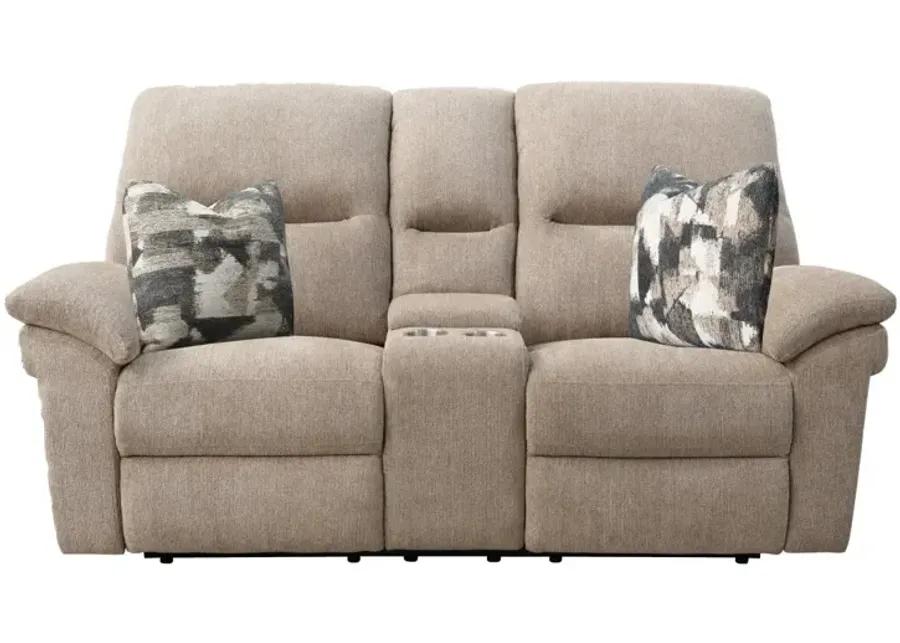 BRYANT RUFFLES WICKER POWER CONSOLE LOVESEAT