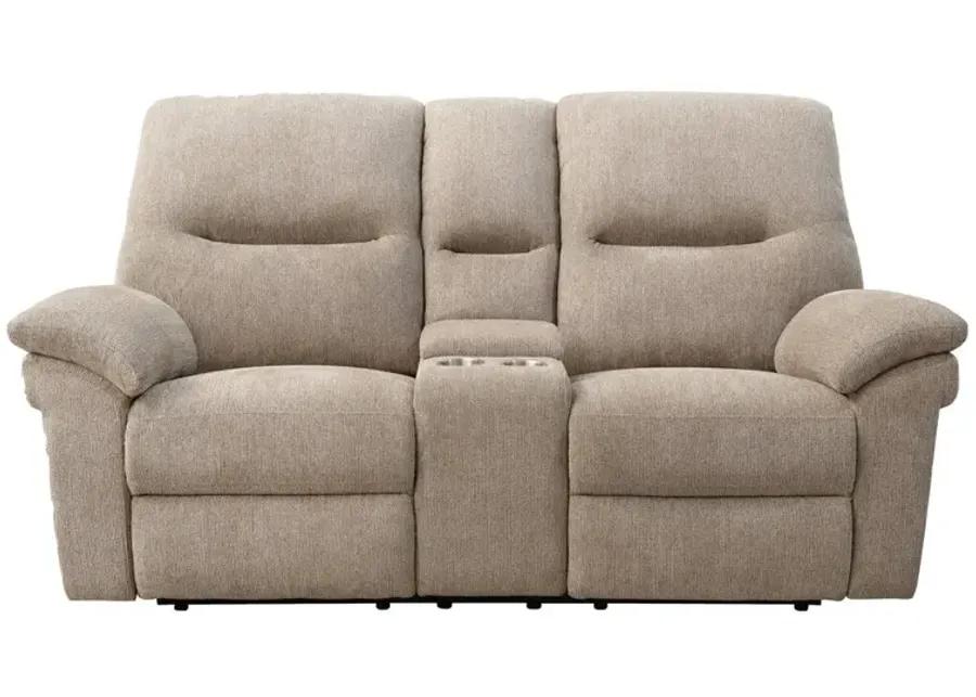 BRYANT RUFFLES WICKER POWER CONSOLE LOVESEAT