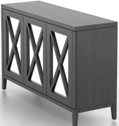 Canadel Contemporary Mirrored Dining Buffet Sideboard in Dark Mocha Finish