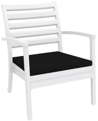 ARTEMIS XL CLUB CHAIR WHITE WITH SUNBRELLA BLACK CUSHIONS