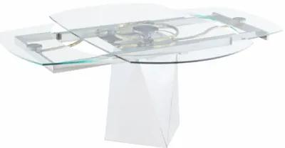 GLORIA CONTEMPORARY MOTION-EXTENDABLE GLASS DINING TABLE