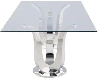 ADELLE CONTEMPORARY RECTANGULAR GLASS DINING TABLE