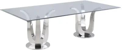 ADELLE CONTEMPORARY RECTANGULAR GLASS DINING TABLE