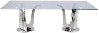 ADELLE CONTEMPORARY RECTANGULAR GLASS DINING TABLE