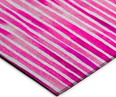 Dalyn Vibrant Horizons Magenta Watercolor Stripe 5'X8' Area Rug