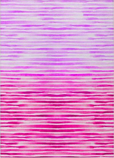 Dalyn Vibrant Horizons Magenta Watercolor Stripe 5'X8' Area Rug