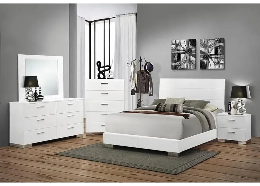 FELICITY LIGHTED TWIN BED GLOSSY WHITE