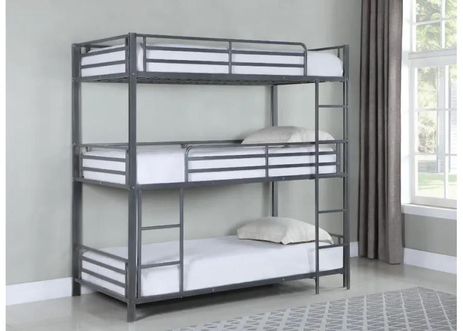 MAYNARD TRIPLE TWIN BUNK BED SILVER