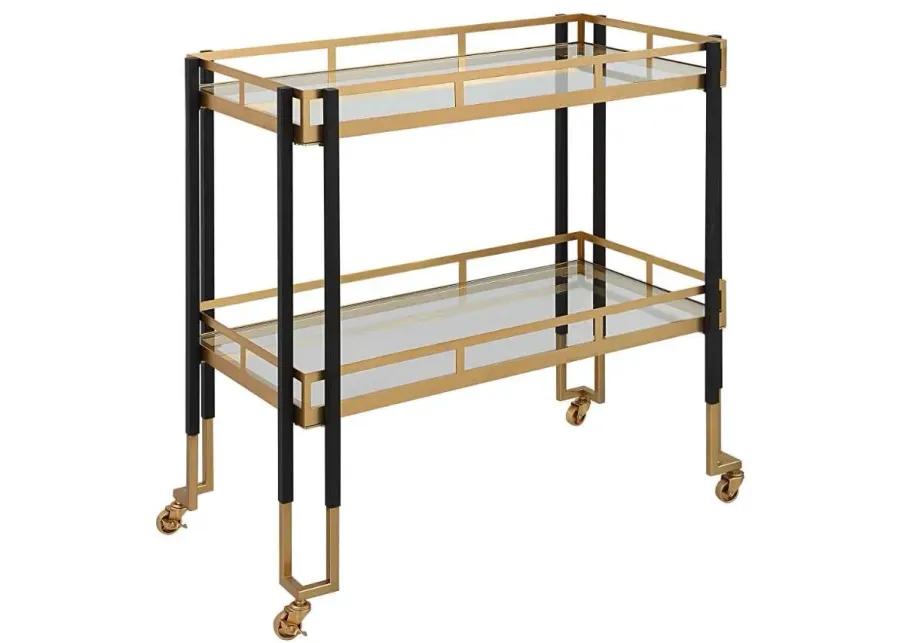 KENTMORE BLACK/GOLD BAR CART