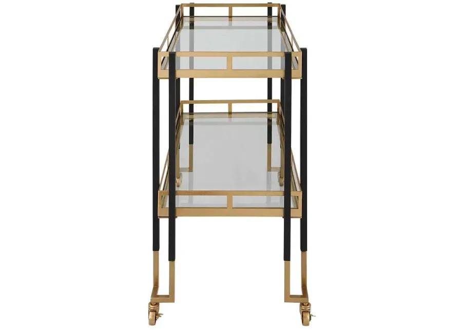 KENTMORE BLACK/GOLD BAR CART