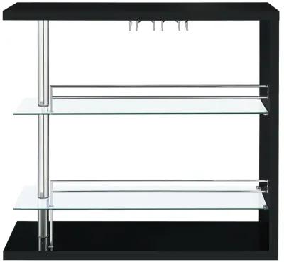 Prescott Rectangular Home Wine Table Black High Gloss