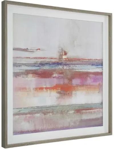 Uttermost Torrent Dark Blue/Orange/Pink/Red/White Abstract Art Framed Print