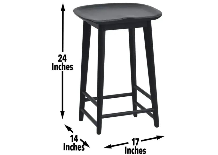 HILTON 24 INCH BACKLESS COUNTER HEIGHT STOOL BLACK