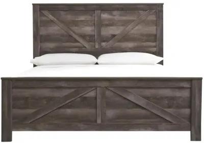 Wynnlow Gray King Crossbuck Panel Bed