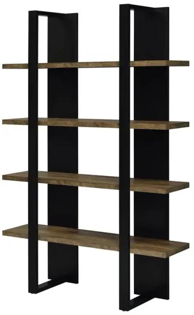 BOOKCASE BLACK/AGED WALNUT BLACK