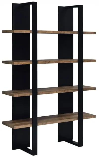 BOOKCASE BLACK/AGED WALNUT BLACK