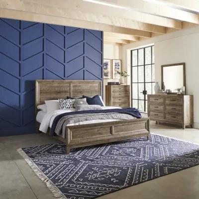 Liberty Furniture Complete Queen Bedroom Set Panel Bed, Dresser, Mirror & Chest Ridgecrest