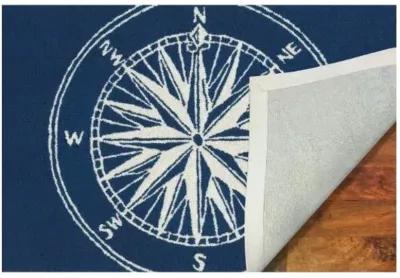 Trans Ocean Frontporch Compass Navy Doormat