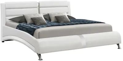 Coaster Jeremaine Upholstered Queen Sleigh Bed White