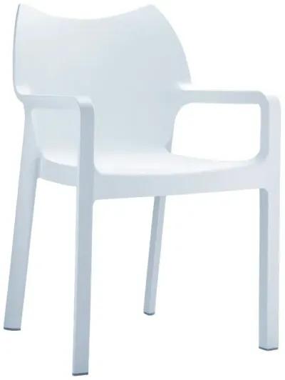 Compamia Diva Resin Outdoor Dining Arm Chair White