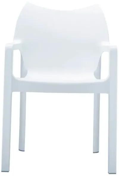 Compamia Diva Resin Outdoor Dining Arm Chair White