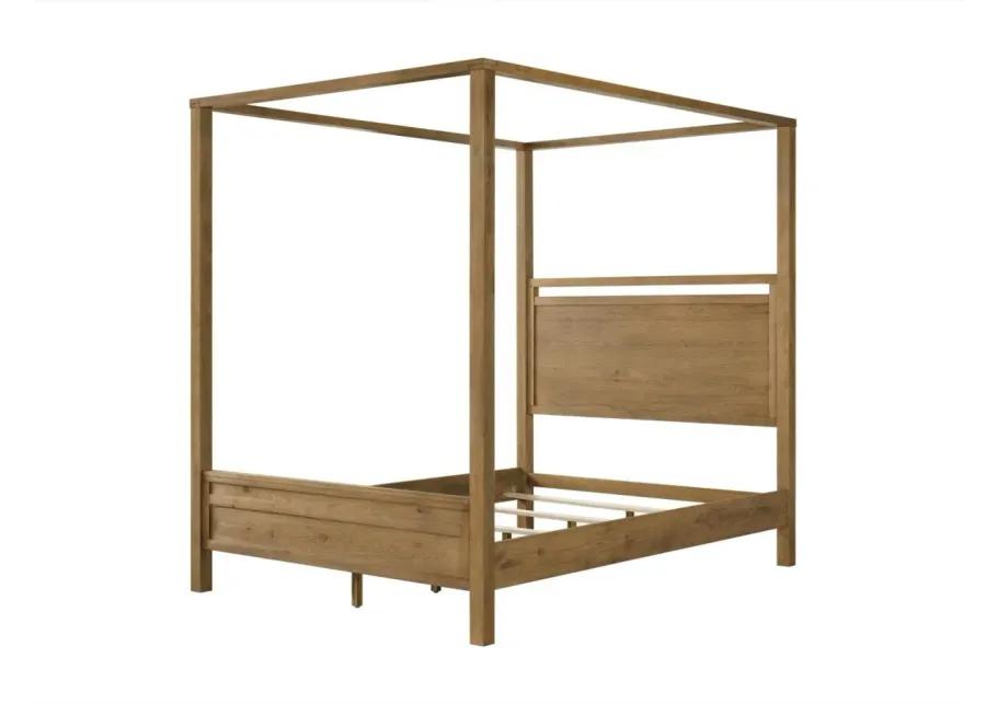 BOHO CALIFORNIA KING CANOPY BED IN PRAIRIE OAK