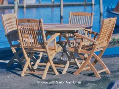 Royal Teak Round Large Sailor Outdoor Folding Dining Table