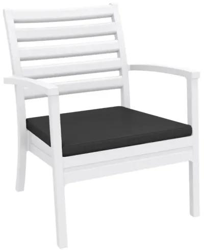 ARTEMIS XL CLUB CHAIR WHITE WITH SUNBRELLA CHARCOAL CUSHIONS