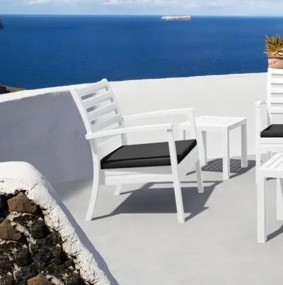 ARTEMIS XL CLUB CHAIR WHITE WITH SUNBRELLA CHARCOAL CUSHIONS