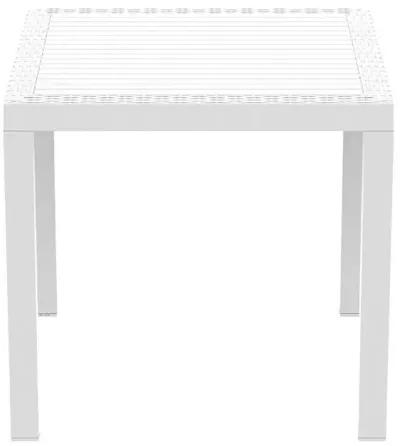 Compamia 31 Inch Orlando Resin Wickerlook Square Outdoor Dining Table White