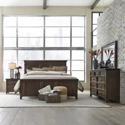 Liberty Furniture Complete Queen Bedroom Set Panel Bed, Dresser, Mirror & Nightstand Saddlebrook